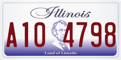 IL license plate A104798