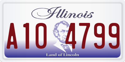 IL license plate A104799