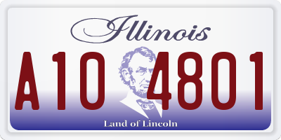 IL license plate A104801