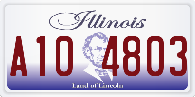 IL license plate A104803