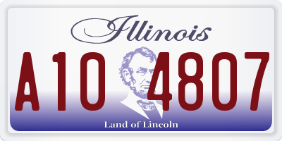 IL license plate A104807