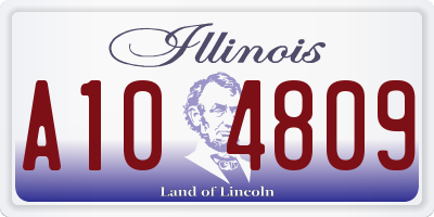 IL license plate A104809