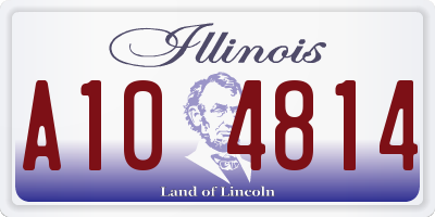 IL license plate A104814