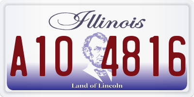 IL license plate A104816
