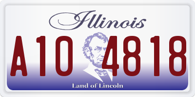IL license plate A104818