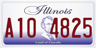 IL license plate A104825