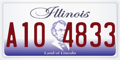 IL license plate A104833