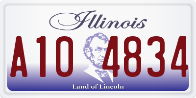 IL license plate A104834