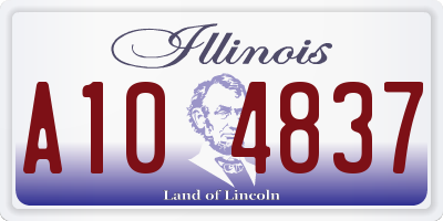 IL license plate A104837