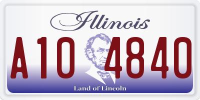 IL license plate A104840
