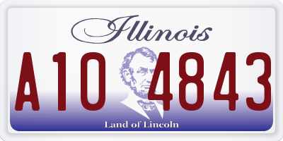 IL license plate A104843