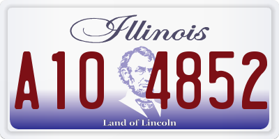 IL license plate A104852