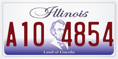 IL license plate A104854