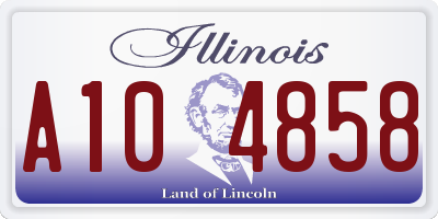 IL license plate A104858