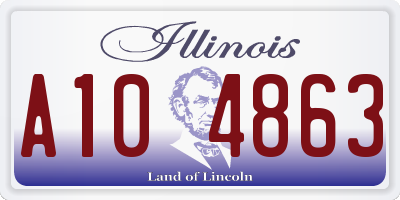 IL license plate A104863