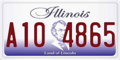 IL license plate A104865