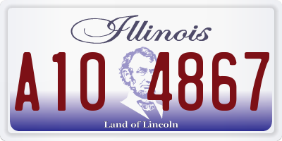 IL license plate A104867