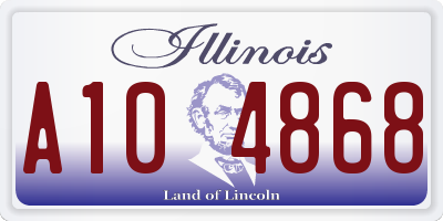 IL license plate A104868
