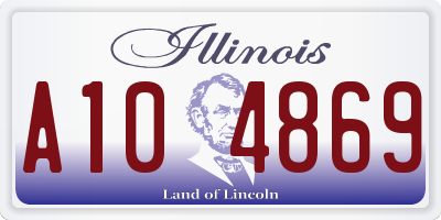 IL license plate A104869