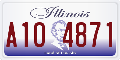 IL license plate A104871