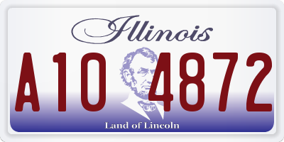 IL license plate A104872