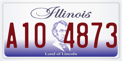 IL license plate A104873