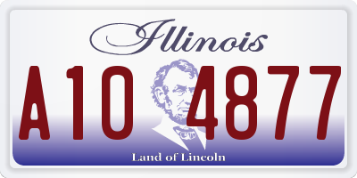 IL license plate A104877