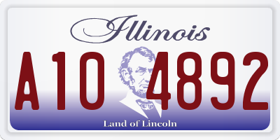 IL license plate A104892