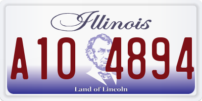 IL license plate A104894