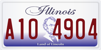IL license plate A104904