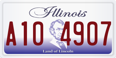 IL license plate A104907