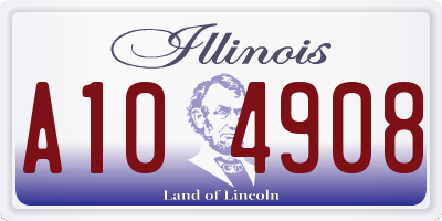 IL license plate A104908