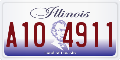IL license plate A104911