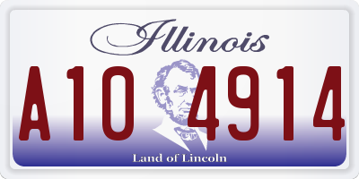 IL license plate A104914