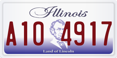 IL license plate A104917