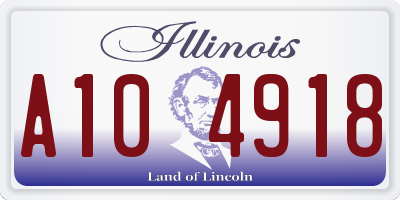 IL license plate A104918