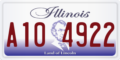 IL license plate A104922