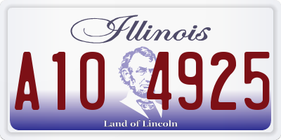 IL license plate A104925