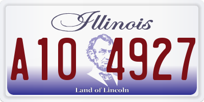 IL license plate A104927
