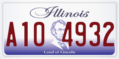 IL license plate A104932
