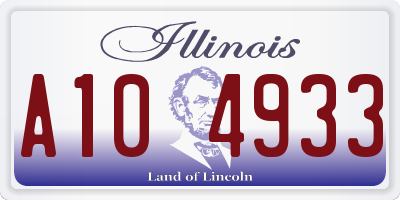 IL license plate A104933