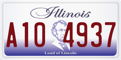 IL license plate A104937