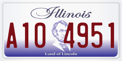 IL license plate A104951