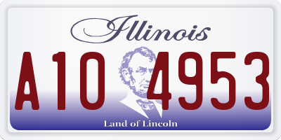 IL license plate A104953