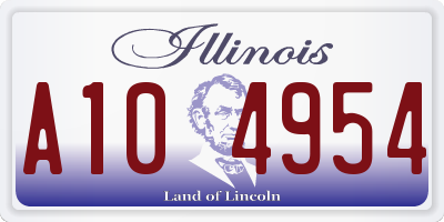 IL license plate A104954