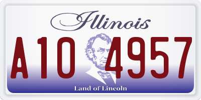 IL license plate A104957