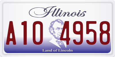 IL license plate A104958