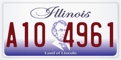 IL license plate A104961