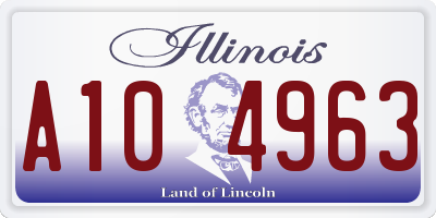 IL license plate A104963