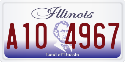 IL license plate A104967